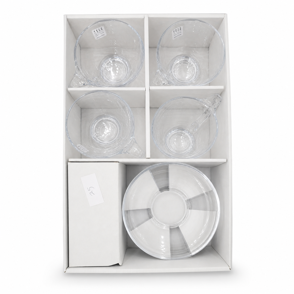 Elegant Clear Glass Tea Cup and Saucer Set for Four - Modern Design