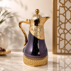 Luxury Gold-Plated Arabic Coffee Pot – Elegant Traditional Design Dallah for Home or Gift
