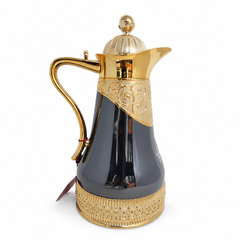 Luxury Arabic Coffee Pot Dallah Gold and Black Elegant Design 1.5L