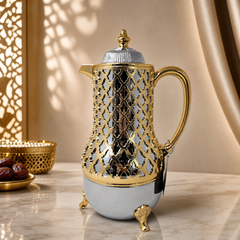 Luxury Gold-Plated Arabic Coffee Dallah Pot with Intricate Design