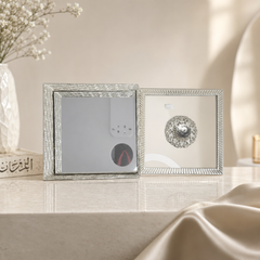 Elegant Silver Tone Glass Jewelry Box with Crystal Knob Lid