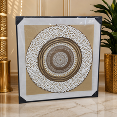 Decorative Mandala Art Frame with Natural Jute and Luxury Beadwork