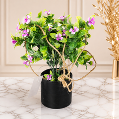 Artificial Lavender Plant in Black Pot – Realistic Faux Greenery for Home and Office Decor