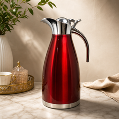 Stainless Steel Thermal Carafe Red 1.5L Insulated Coffee and Tea Dispenser