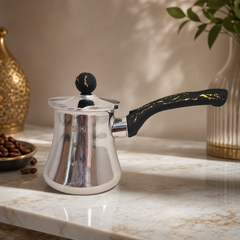 Stainless Steel Turkish Coffee Pot with Ergonomic Handle - 12 oz