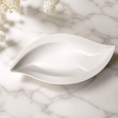 Leaf-Shaped Porcelain Serving Platter