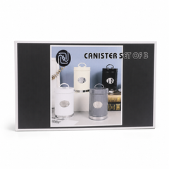 Set of 3 Stylish Metal Canisters for Kitchen Storage with Clear Viewing Windows