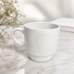Classic White Ceramic Coffee Mug - 12 oz. Durable Drinkware for Home or Office