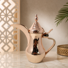 Elegant Copper Turkish Coffee Pot - Traditional Arabic Dallah Tea Maker with Long Spout
