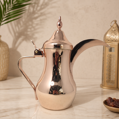 Copper Arabic Coffee Pot Dallah 1 Liter Traditional Vintage Design