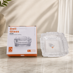 Elegant Glass Ashtray 123mm Square Design Durable Smoke Accessory
