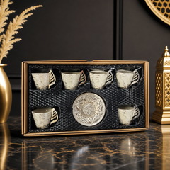 Elegant 12-Piece Ceramic Espresso Cup and Saucer Set