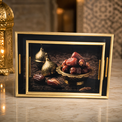 Luxurious Gilded Bronze Frame with Artistic Date Fruit Display Graphic Art Print