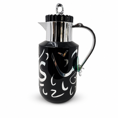 Arabian Elegance Silver and Black Thermal Coffee Carafe 1L