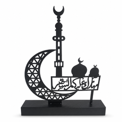 Islamic Eid Mubarak Decor Crescent Mosque Sculpture Ornament