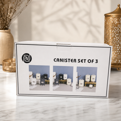 Set of 3 Stylish Metal Canisters for Kitchen Storage with Clear Viewing Windows