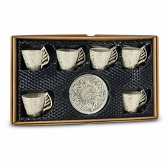 Elegant 12-Piece Ceramic Espresso Cup and Saucer Set