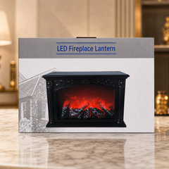 LED Fireplace Lantern Decorative Indoor Electric Flame Heater