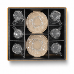 12-Piece Glass Cup and Saucer Set – Elegant Crystal Clear Design for Tea Party or Coffee Gathering