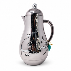 Stainless Steel Arabic Coffee Pot Dallah with Engraved Design 1 Liter