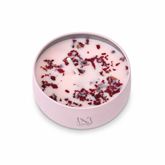 Luxury Rose Petal Scented Soy Candle in Pink Ceramic for Aromatherapy & Relaxation