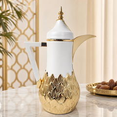 Luxury Gold Plated Arabic Coffee Pot - Elegant Traditional Design for Home and Events