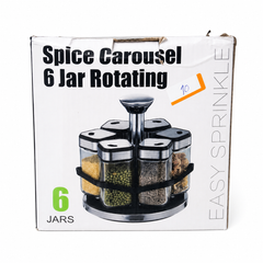 6-Jar Rotating Spice Carousel Organizer for Kitchen Countertops