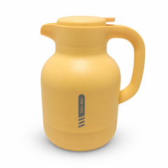 Double Wall Vacuum Insulated Yellow Thermos Pitcher 1L for Hot and Cold Drinks
