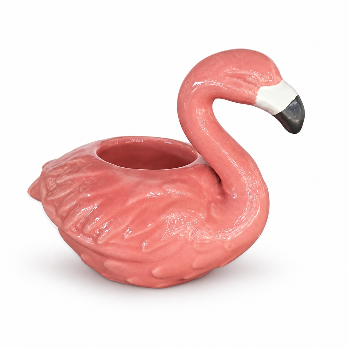 Flamingo Ceramic Planter Pot for Succulents and Small Plants
