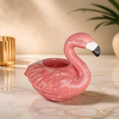 Flamingo Ceramic Planter Pot for Succulents and Small Plants