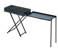 Portable Folding BBQ Grill with Side Table, 30 x 60 cm